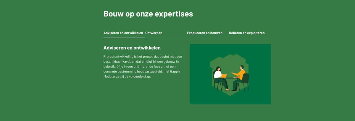 Website Gapph Modular - diensten