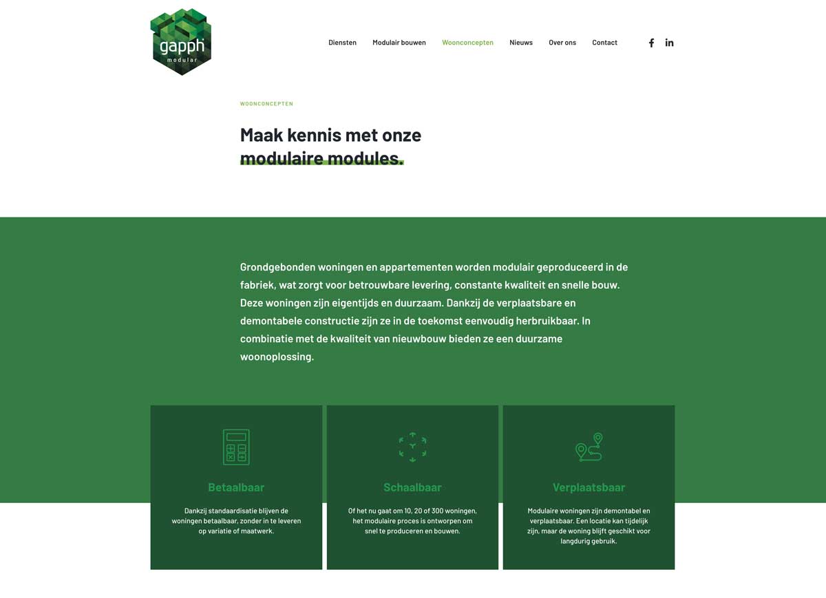 Website Gapph Modular - woonconcepten