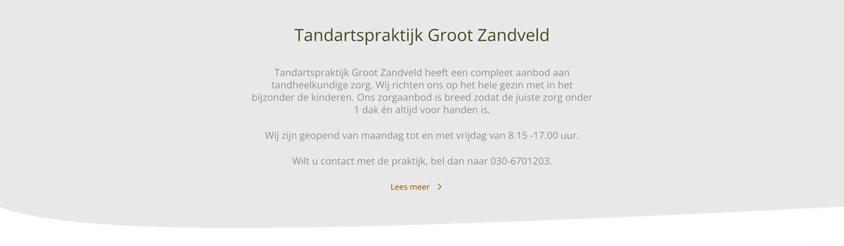 Tandartspraktijk Groot Zandveld website